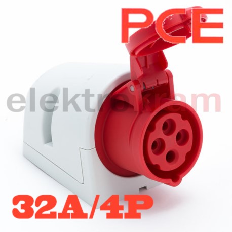 PCE gniazdo stałe IP44 32A/4 3P+Z 400V