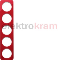 Ramka 5-krotna akryl czerwony biały R.1