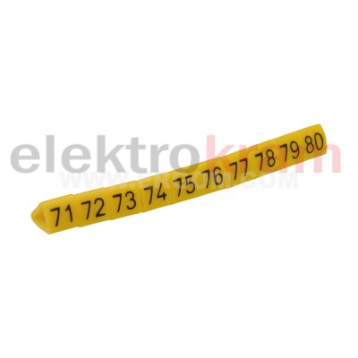 Oznacznik przewodów OZ-1/71-80 żółty E04ZP-0102020