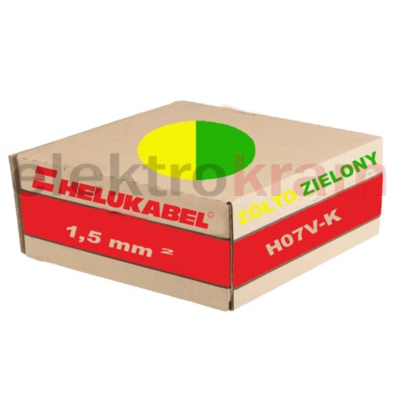 przewód jednożyłowy H07V-K 1x1,5 żółto zielo 29139