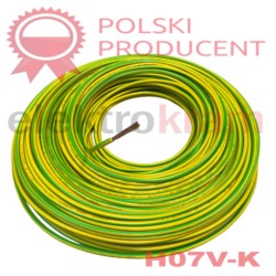 przewód jednożyłowy H07V-K 1x10 żółto zielony