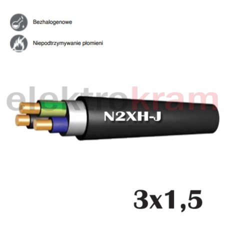 Kabel bezhalogenowy N2XH-J B2ca 0,6/1KV 3x1,5