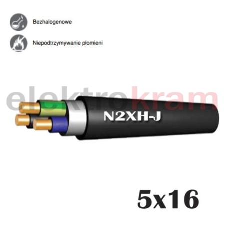 Kabel bezhalogenowy N2XH-J B2ca 0,6/1KV 5x16