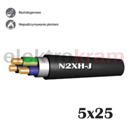 Kabel bezhalogenowy N2XH-J B2ca 0,6/1KV 5x25